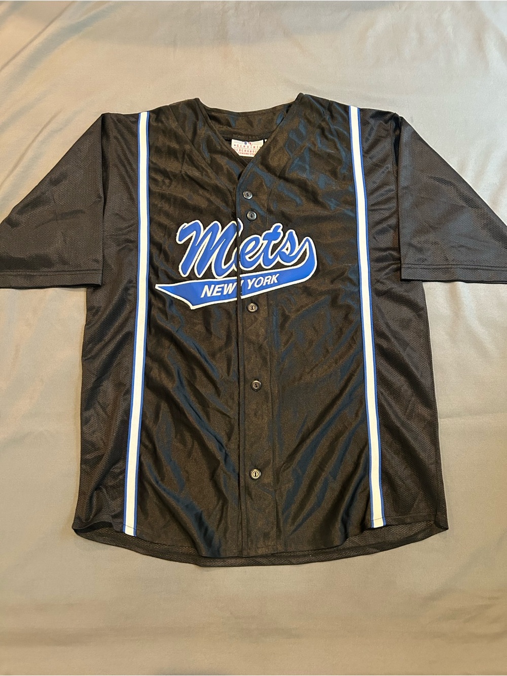 Vintage 90s MLB Genuine Merchandise / New York Mets “Script” Mesh Jersey